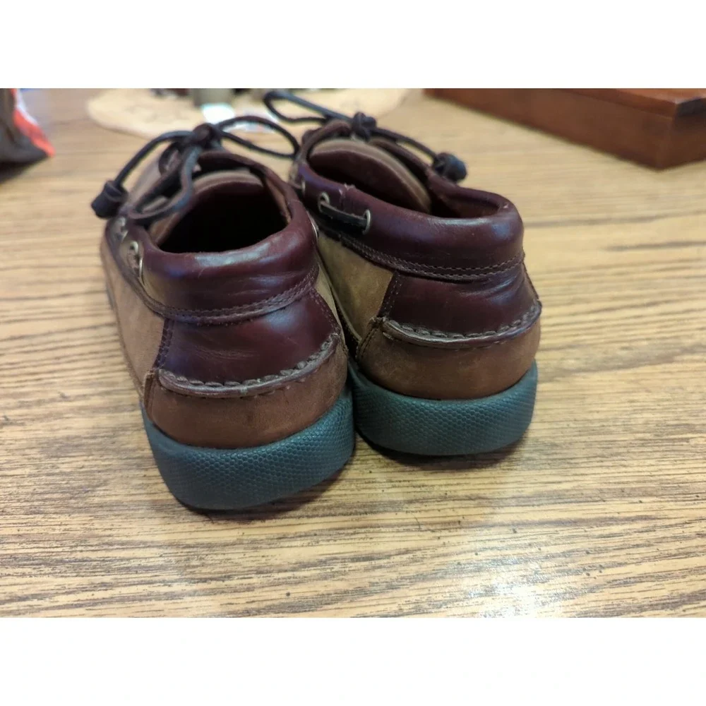 Bass Boat Shoes Mens 9 M Harry II Casual Loafers 1670 Brown Leather Lace Up Shoe